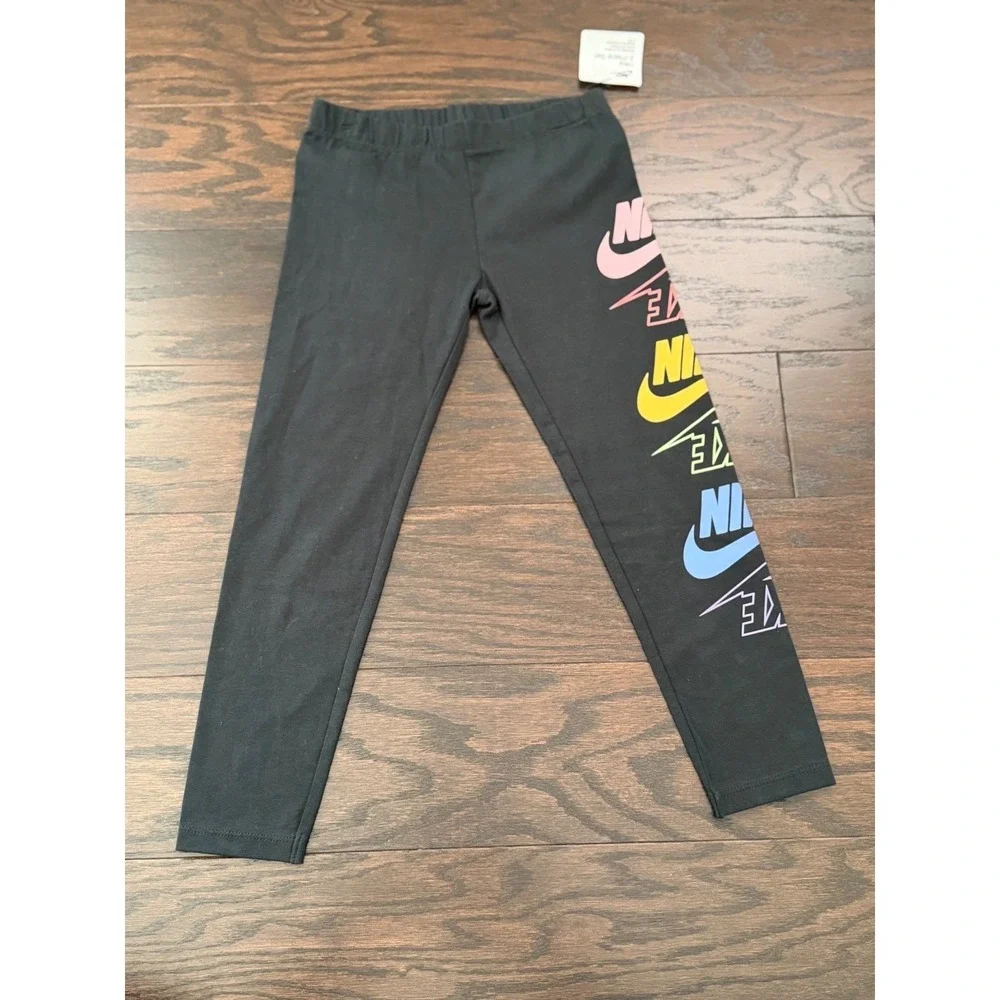 Nike Girls 2-Piece Set Sweatshirt and Leggings White Black Pink Size 6X - Picture 6 of 9
